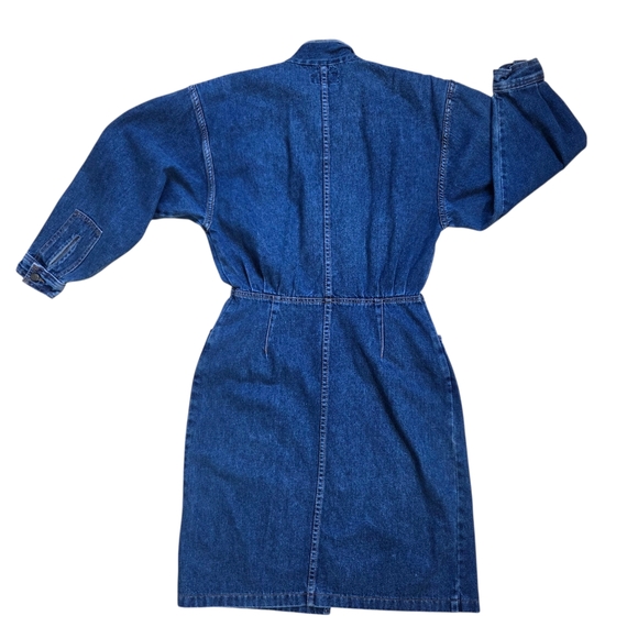 Vintage 80s 19th Avenue Denim Dress Full Zip Size 12 - Picture 2 of 13